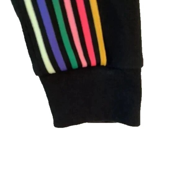 Pink Victoria's Secret Black Long Sleeve Striped Logo Hoodie Size XS - Picture 8 of 10